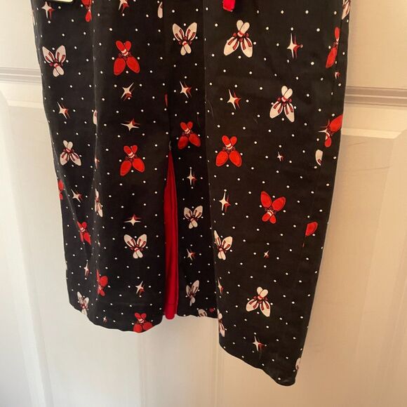 Voodoo Vixen Midi Shift Dress Printed Collar S Retro Pinup Rockabilly Goth - Picture 4 of 8